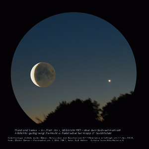 Begegnung von Mondsichel und Venus