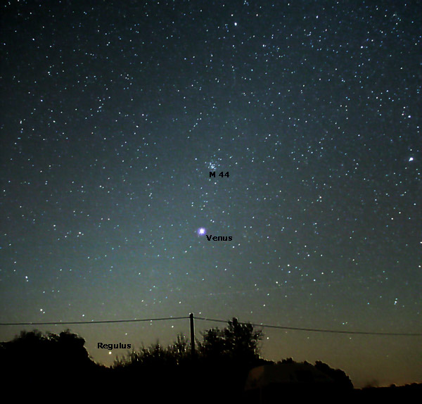 Zodiakallicht auf dem HTT 2006 - Aufnahme von Verena Tieen - ergnzt mit der Venuspopsition 2007.
